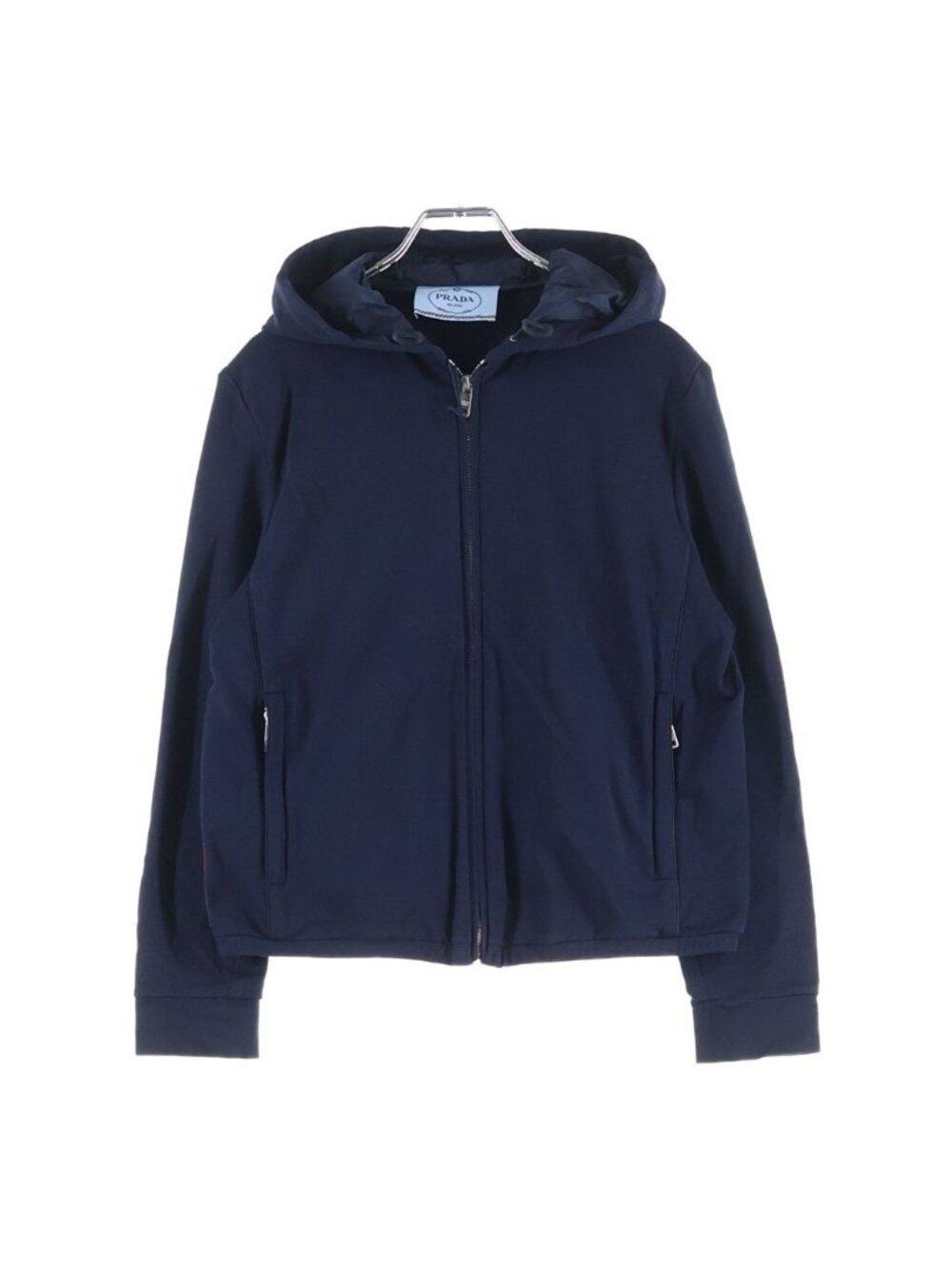 Prada Sports Line Zip Hoodie Blue Nylon Cotton